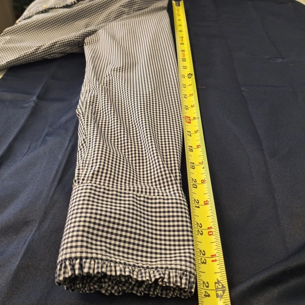 Xavier Musketeers Peter Millar XL Blouse Blue Check Gingham No Iron X Logo Ruffl - Picture 5 of 9
